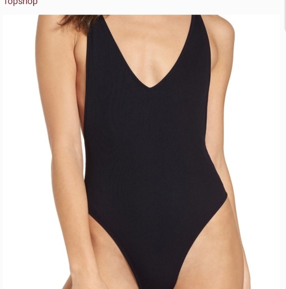 topshop ribbed swimsuit